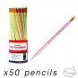 50 x MITSUBISHI VINTAGE SHARP HB PENCILS DRAW /ART/WRITE LEAD 0.5 mm +FREE SHIP.