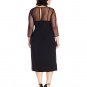 Alex Evenings Plus Size Sheer Yoke Embellish Black 14W