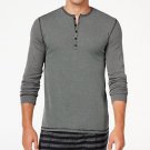 Kenneth Cole Reaction Mens Ribbed Henley Sleep Shir Black M