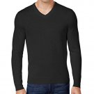Club Room Mens Ribbed Trim Long Sleeves Pullover Sweater Black XL