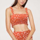 Orange Flower Smocked Swimsuit