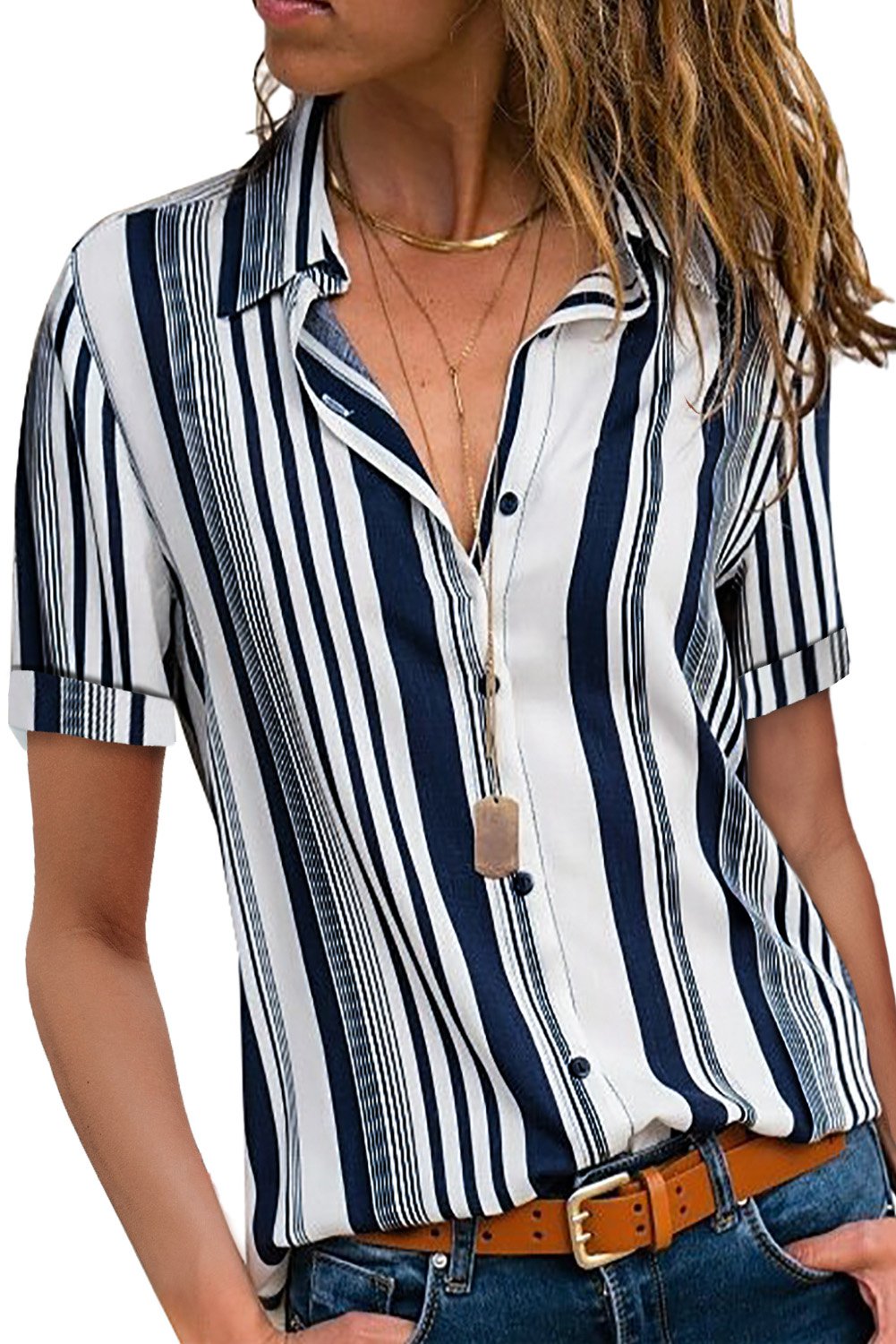 navy button up short sleeve