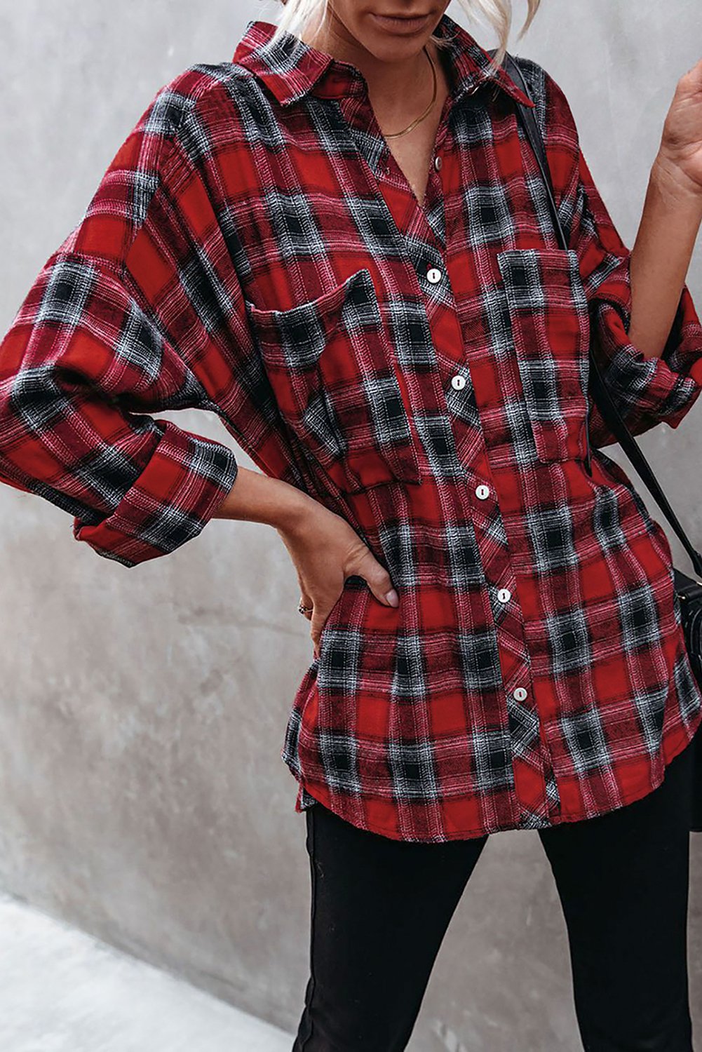 red plaid button up red plaid button up