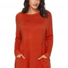 Orange Oversize Fit Pocket Sweater Tunic