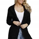 Black Chunky Long Cardigan with Side Pockets