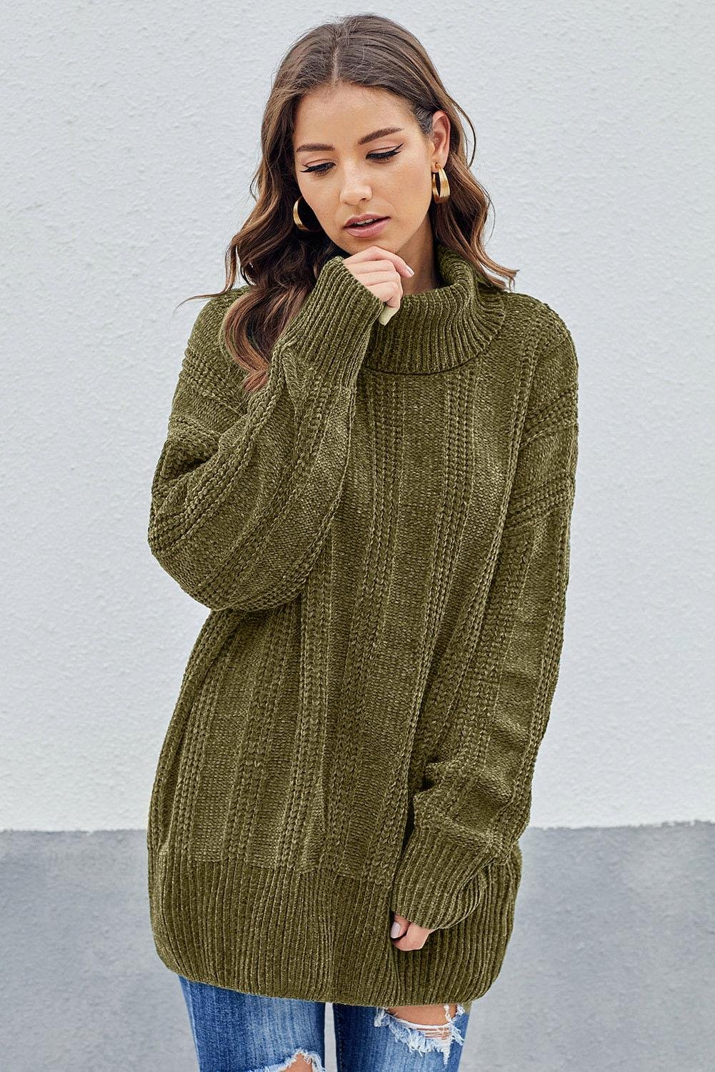 Green Soft Chenille Sweater