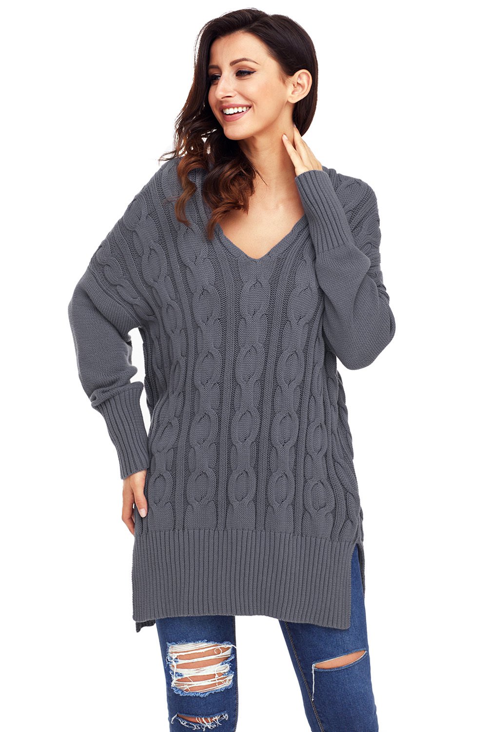 dark gray oversized sweater