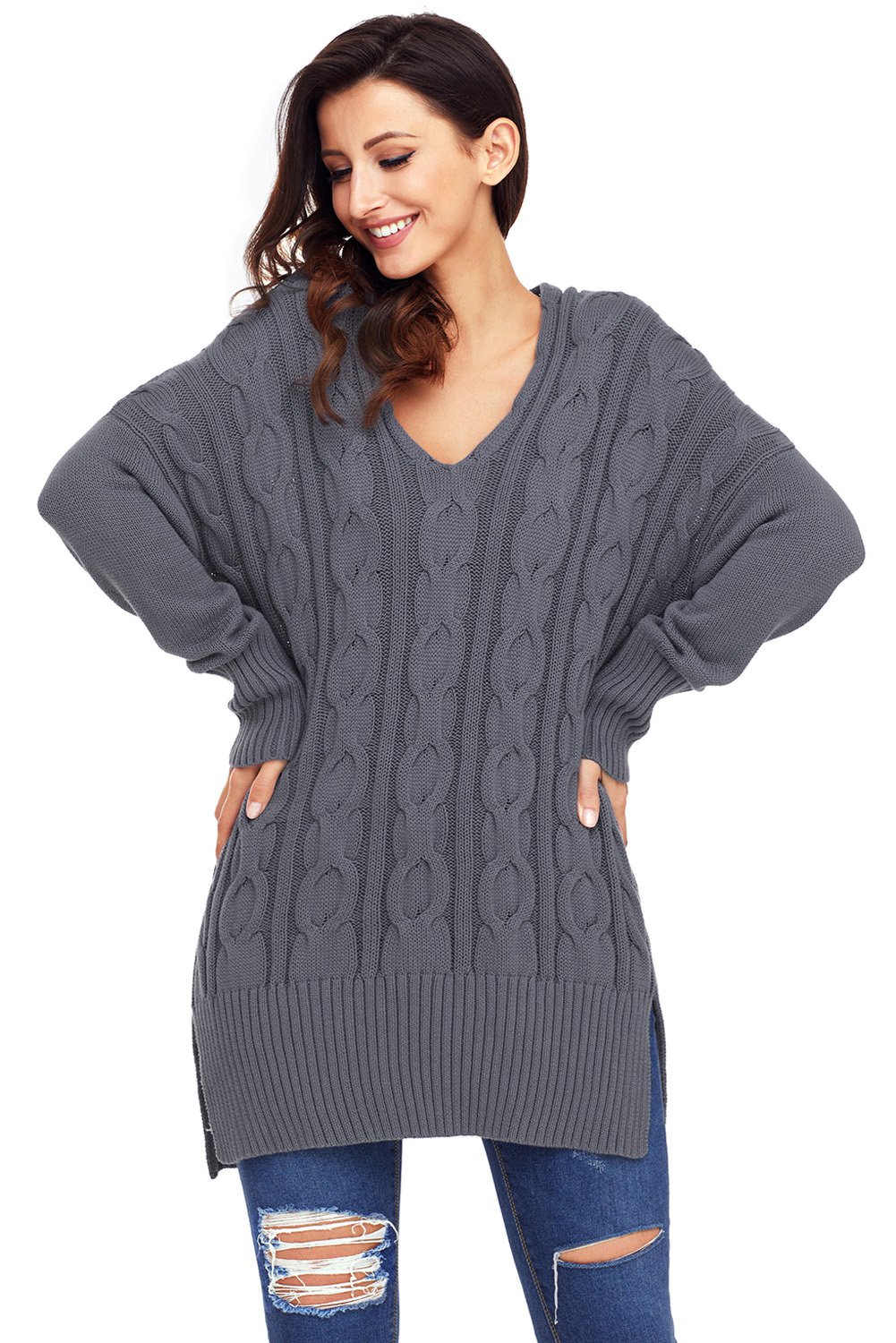 dark gray oversized sweater