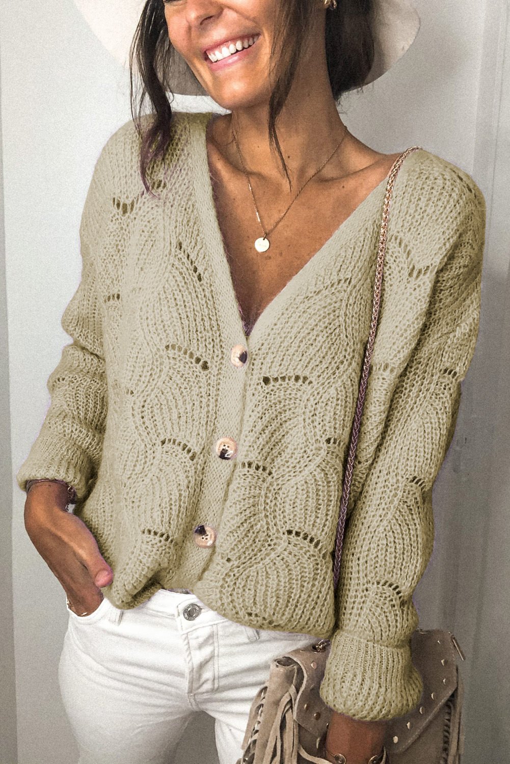 buttoned knit top