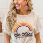 Rainbow Letter Print T Shirt