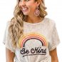 Rainbow Letter Print T Shirt