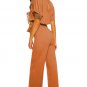 Brown Oh So Glam Belted Wide Leg Jumpsuit