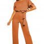 Brown Oh So Glam Belted Wide Leg Jumpsuit