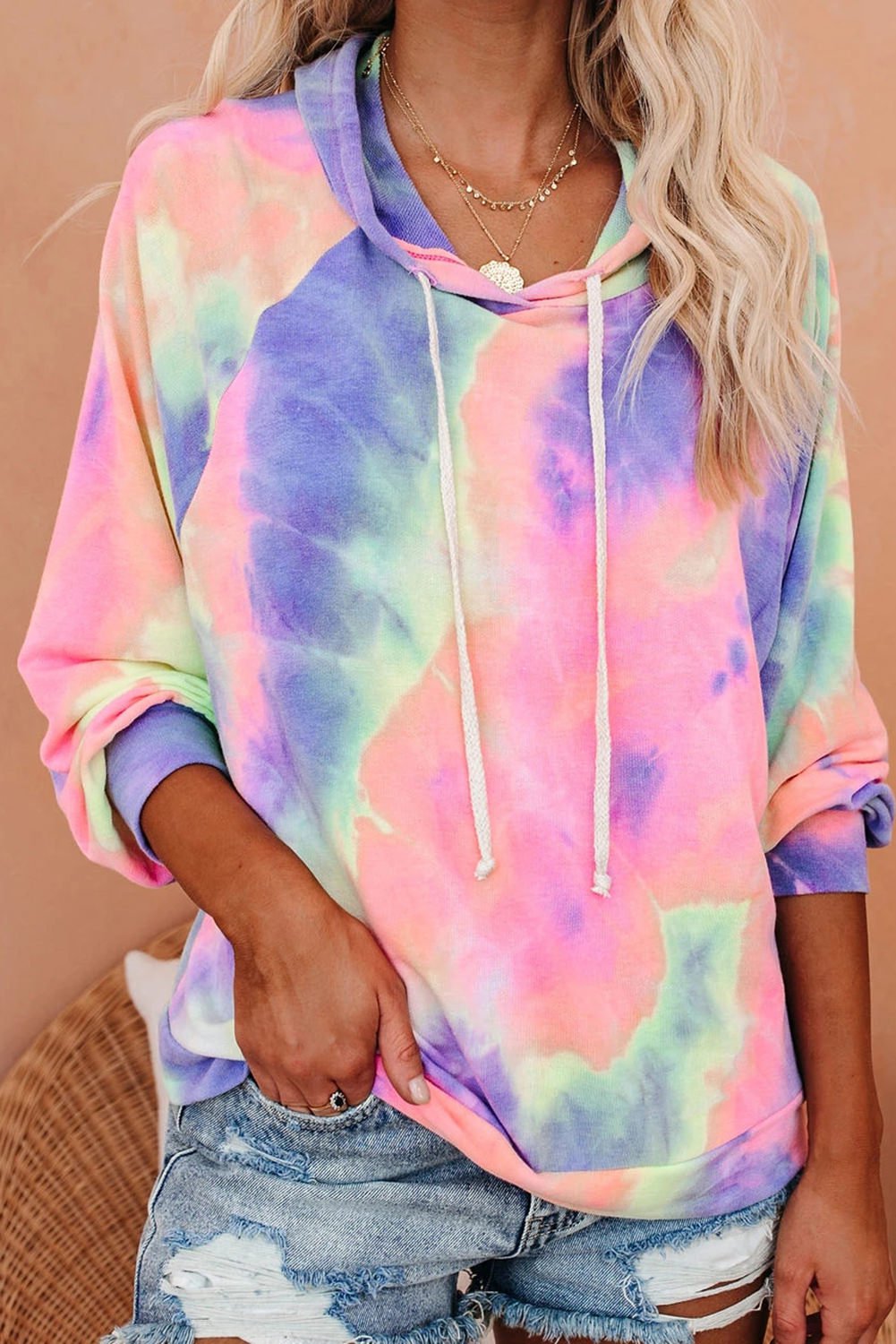 multicolor tie dye hoodie