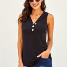 Black Just Say The Word 3 Button Tank Top