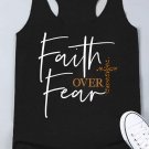 Leopard Printed Cross Faith Over Fear Tank