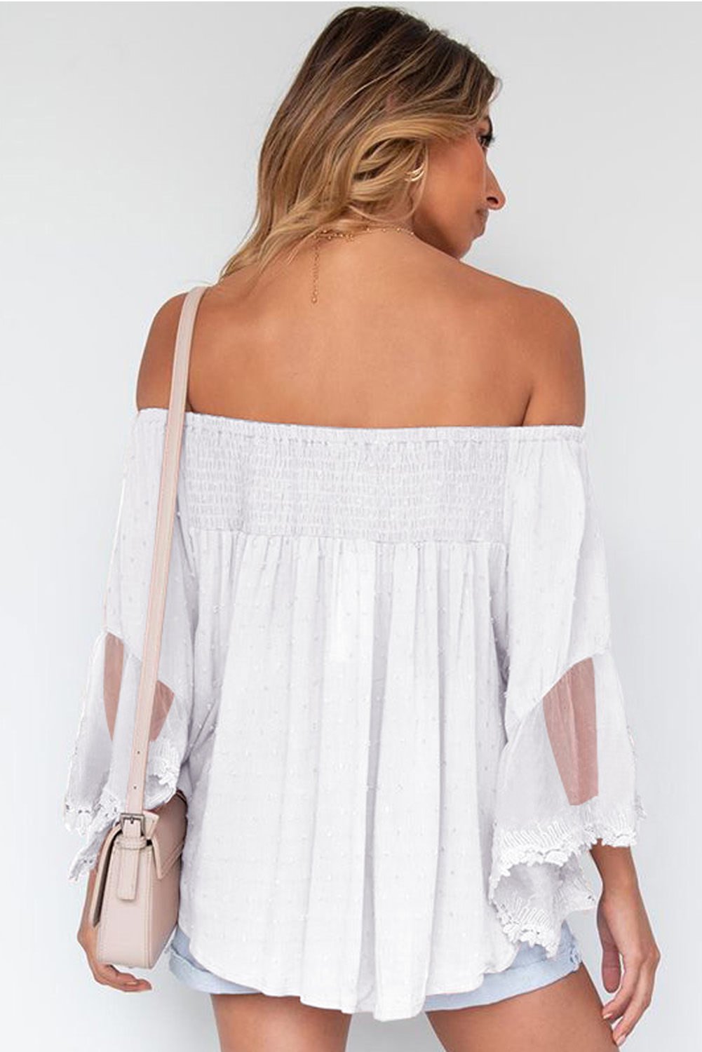 target white off the shoulder top