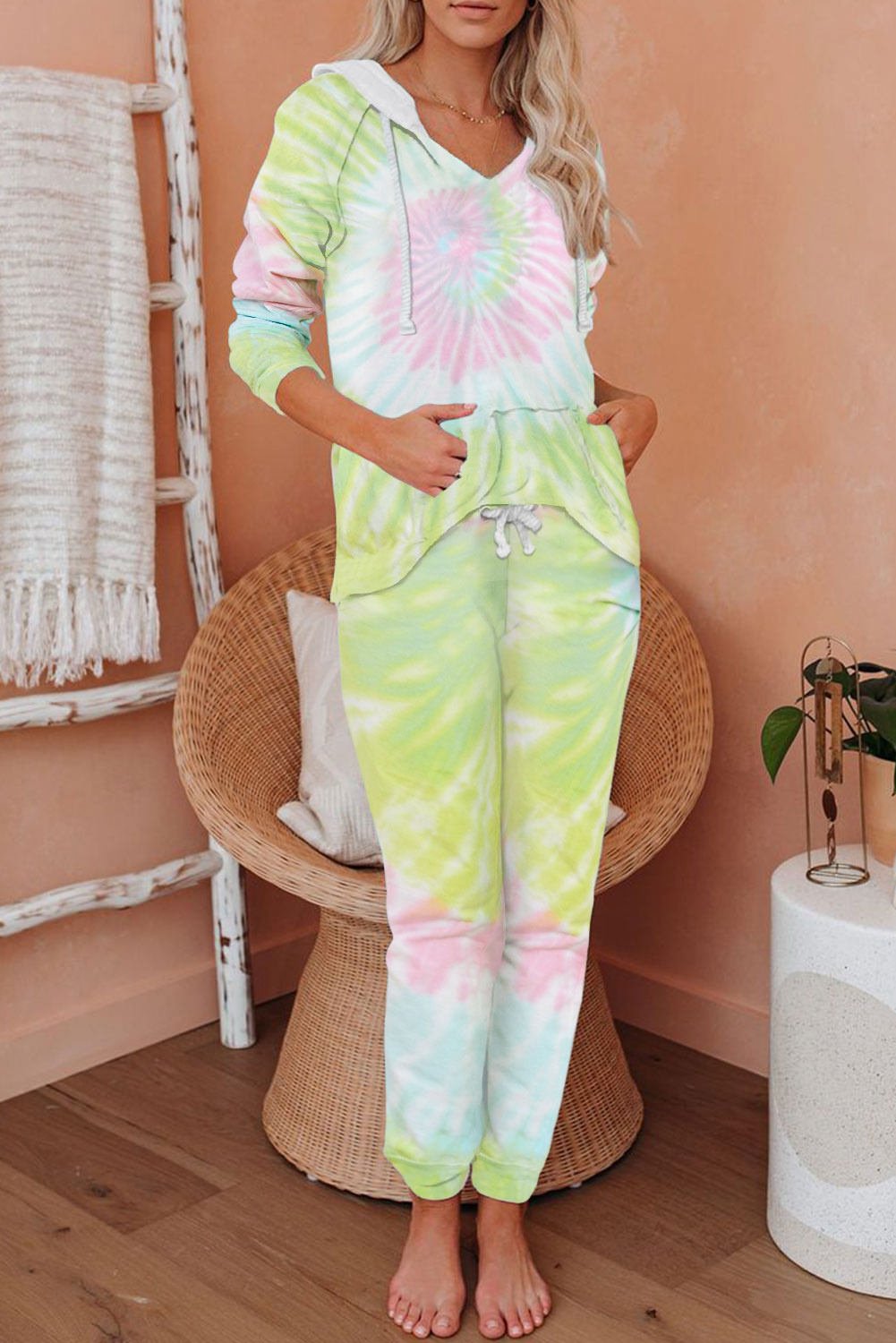 yellow tie dye joggers