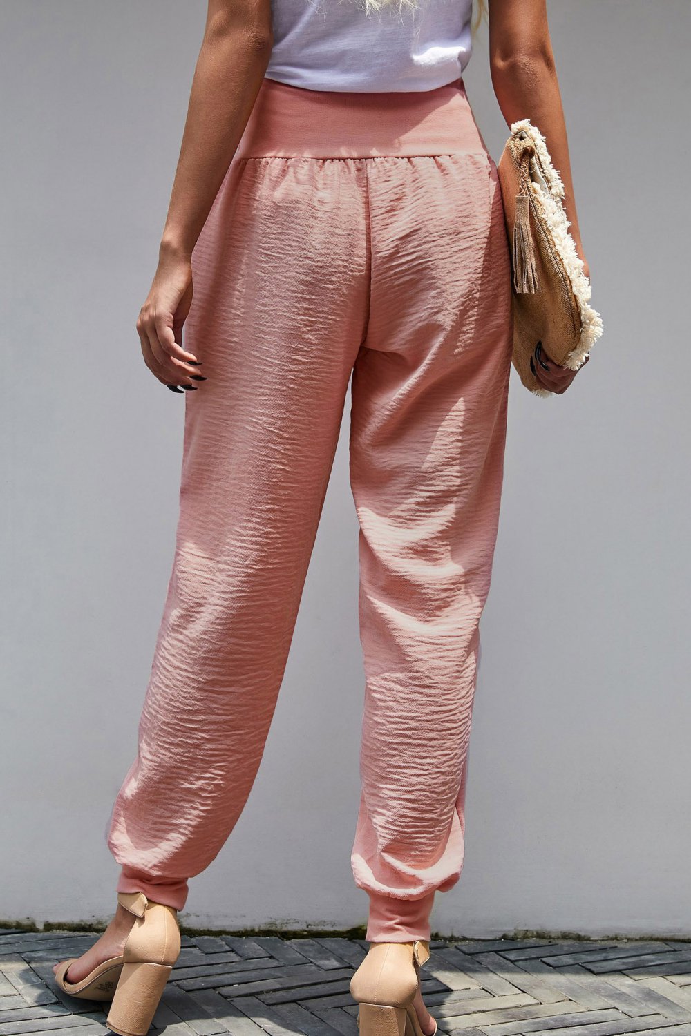 salmon pink joggers