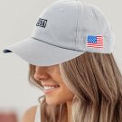 Gray American Flag USA Independence Day Letter Embroidered Cap