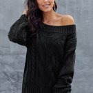 Black Chunky Oversized Pullover Sweater