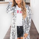 Snake Print Open Front Pocketed Cardigan