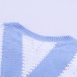 Sky Blue Striped Colorblock V Neck Knitted Sweater