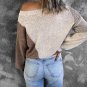 Asymmetric Colorblock Knitted Sweater