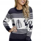 Navy White Reindeer and Christmas Tree Sweater