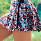 Multicolor Double-decker Tie dye High Waist Sports Skirt Shorts