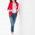 NWT CHICO'S CHINESE RED STRETCH MODERN BLAZER, SIZE 2 12 14 L LARGE - #570192599