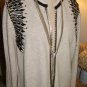 NWT CHICO'S PETITE NEUTRAL BEADED SEED STITCH CARDIGAN, 3 L XL 16 18 #570200348