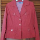 NWOT CHICO'S KINGSTON COTTON MELINA CALIENTE CORAL STETCH COTTON JACKET, 1 8/10