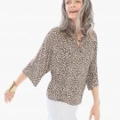 NWT CHICO'S LITTLE CHEETAH EAST WEST GROMMET TIE KNIT TOP, 3 XL 16/18 #570168139