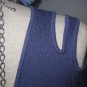 NWT CHICO'S DEEP BLUE DOUBLE COLD SHOULDER RIBBED SWEATER, 3 L XL 16 18