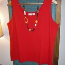 NWT CHICO'S CHINESE RED CONTEMPORARY MICRO SCOOP TANK, 3 L/XL 16/18 - #570113984