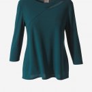 NWT CHICO'S SWISS PINE CROSS CUT CONNIE STRETCH KNIT TUNIC TOP, SZ 0 = XS 4 6