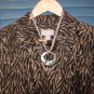 NWT CHICO'S BROWN BLACK ZEBRA GLAM CARLYN 3/4 SLEEVE JACKET, 1 MEDIUM M 10 12
