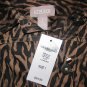 NWT CHICO'S BROWN BLACK ZEBRA GLAM CARLYN 3/4 SLEEVE JACKET, 1 MEDIUM M 10 12