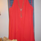 NWT CHICOS ORANGE POP CORAL LAYERED HALTER DRESS, SIZE 2.5 =14 L - #570206114