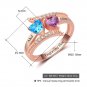 Birthstone Engraved Silver Ring With Rose Gold Plating (RI102962)