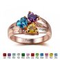 Birthstone Engraved Personalized Ring Sterling Silver (RI101793)