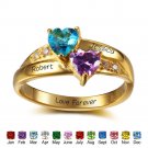 Personalized Birthstone Silver Ring (RI102346)