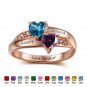 Personalized Birthstone Silver Ring (RI102346)