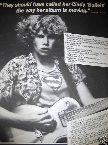 CINDY BULLENS Call Her BULLETS 1978 Promo Poster Ad