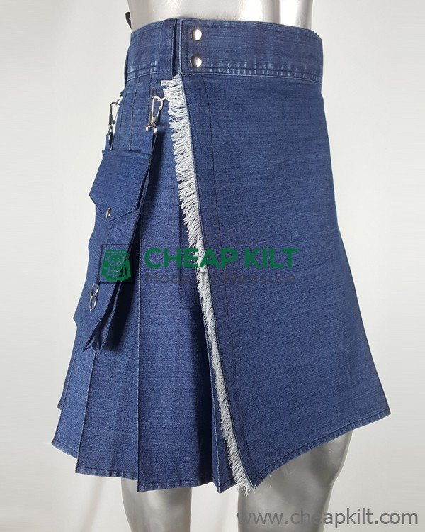 Deluxe Denim Kilt - Utility Denim Kilt - Cheap Kilt