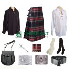 Black Stewart Tartan Kilt - Wedding Kilt Outfit - Cheap Kilt