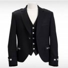 Argyll Wool Kilt Jacket | Black Wedding Kilt Jacket | Cheap Kilt