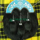 Black Rabbit Fur Sporran - Blue Cantle Sporran - Cheap Kilt