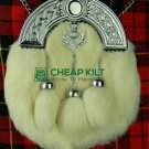 White Rabbit Fur Sporran - Kilt Sporran - Cheap Kilt